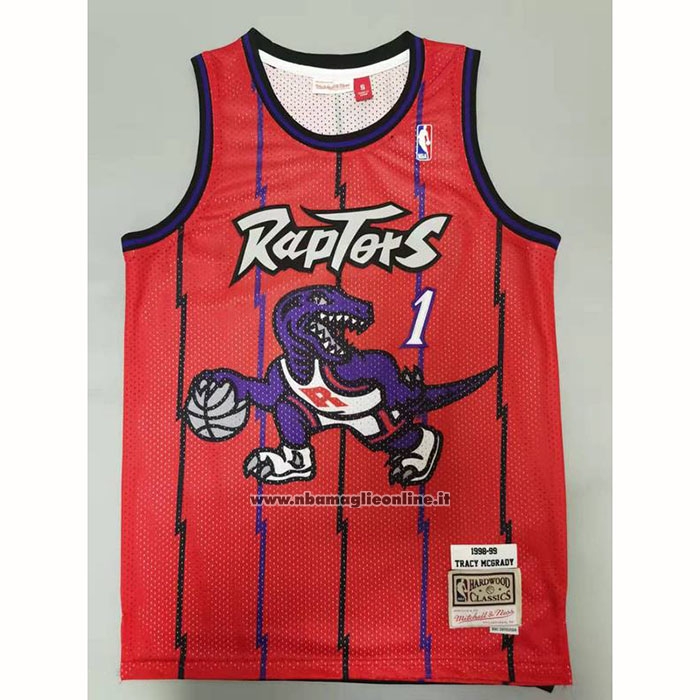 Maglia Toronto Raptors Tracy McGrady #1 Mitchell & Ness 1998-99 Rosso